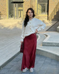 Jupe rouge cerise